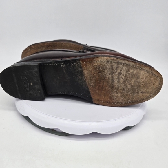 Whippet Wright Shoe Men’s 9.5D Burgundy Arch Preserver Hand Sewn Loafers - Picture 5 of 8